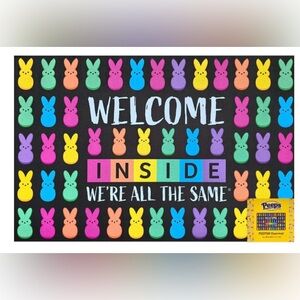 PEEPS “INSIDE WE’RE ALL THE SAME” Colorful Welcome Mat 16x28in NEW EASTER DECOR